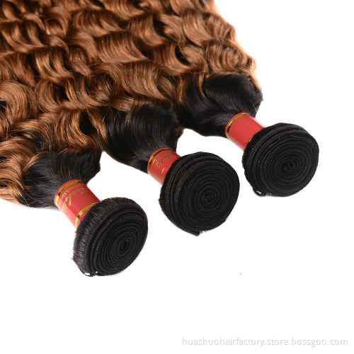 Huashuo Highest Discounts 1b 30 Unprocessed Mink Virgin Brazilian Raw Cuticle Aligned Water Wave Curly Hair
